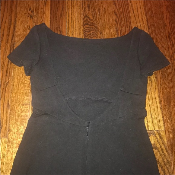 Black Boat Neck, Low Back Dress - Picture 4 of 5
